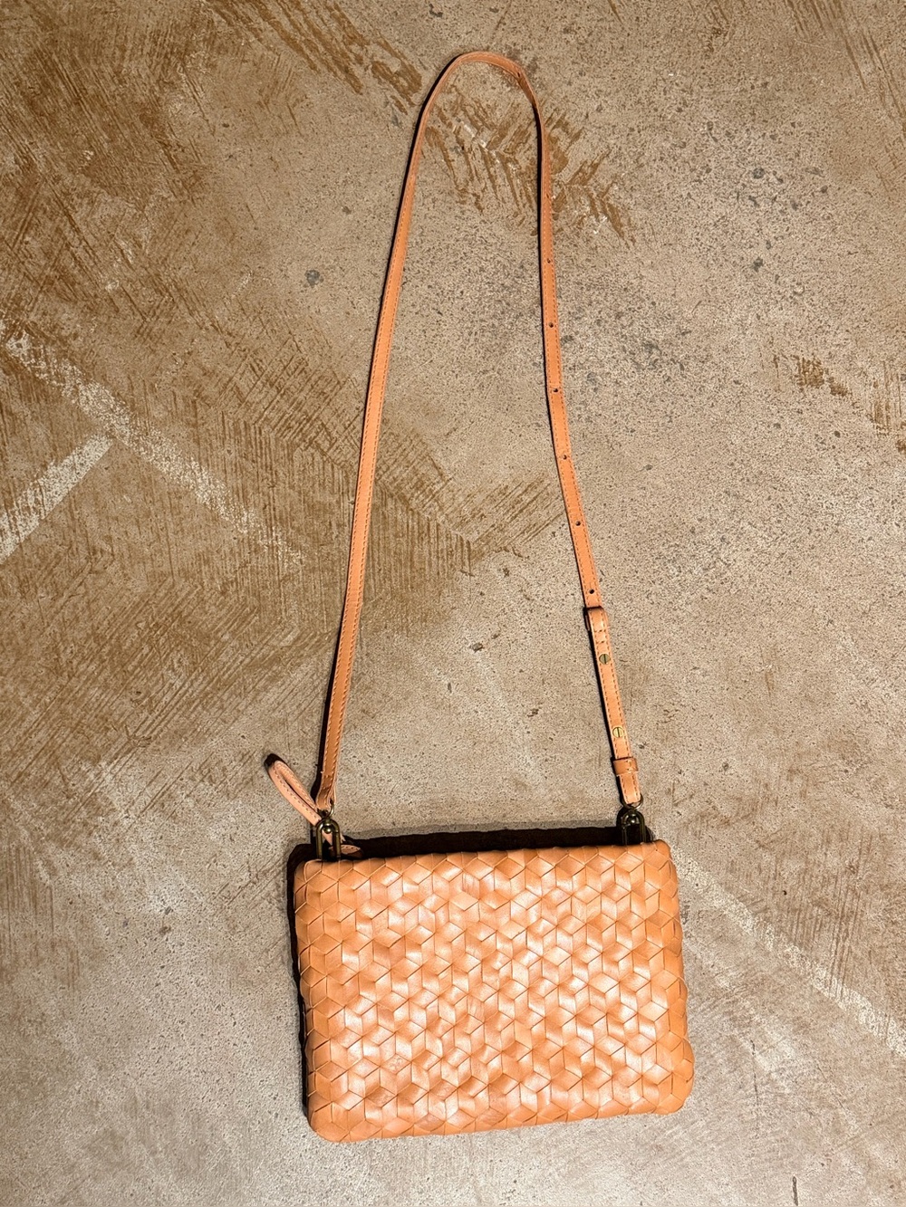 Madewell Tan Leather Weave Crossbody